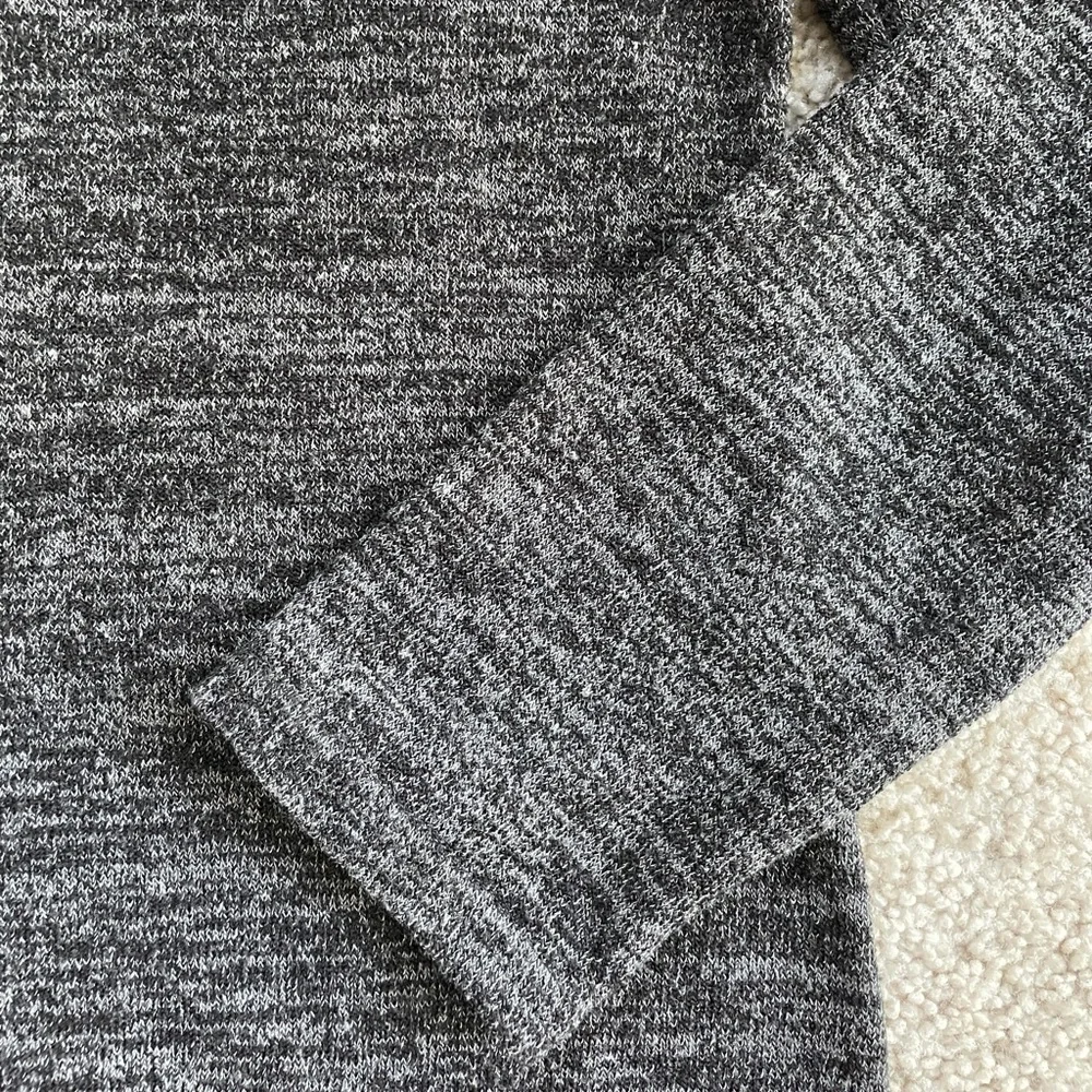 Ellen Parker Charcoal Heather Gray Long Sleeve Sweater Dress Size Petite Large